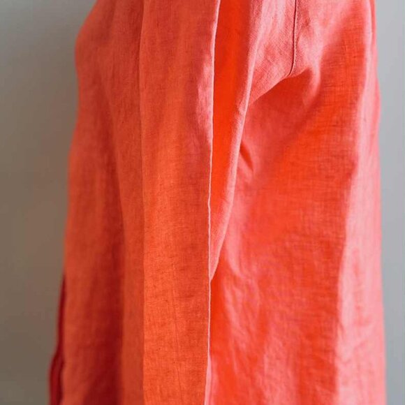 Massimo Dutti Coral Linen Long Sleeve Shirt with Ladder Stitch Cuffs – US 6 - Picture 6 of 13
